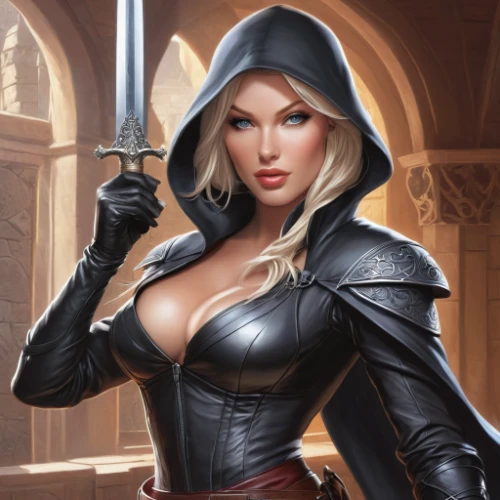 massively multiplayer online role-playing game,swordswoman,female warrior,huntress,sorceress,assassin,awesome arrow,dark elf,femme fatale,heroic fantasy,a200,fantasy art,fantasy woman,dodge warlock,role playing game,dagger,collectible card game,game illustration,silver arrow,cg artwork