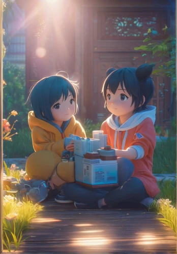 dinner for two,little boy and girl,romantic scene,girl and boy outdoor,yuzu,boy and girl,blu ray,euphonium,hands holding,pekapoo,citrus,together,hands holding plate,laika,kawaii children,together and happy,warmth,hiyayakko,protect,picnic,Photography,General,Fantasy
