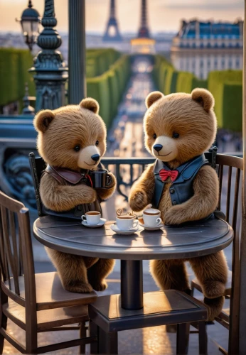 parisian coffee,paris cafe,romantic meeting,romantic dinner,coffee break,romantic scene,valentine bears,romantic night,tea time,dinner for two,3d teddy,teddy bears,disneyland paris,afternoon tea,french coffee,euro disney,teddies,teddy-bear,versailles,coffee time,Photography,General,Fantasy