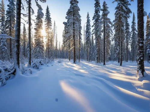winter forest,finnish lapland,coniferous forest,temperate coniferous forest,lapland,tropical and subtropical coniferous forests,fir forest,spruce forest,snow in pine trees,spruce-fir forest,snow trees,winter landscape,winter background,snowy landscape,birch forest,winter light,snow landscape,spruce trees,slowinski national park,boreal,Photography,General,Realistic