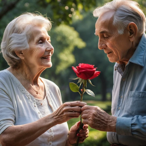 care for the elderly,old couple,elderly people,holding flowers,grandparents,romantic portrait,floral greeting,70 years,anniversary 50 years,flower arranging,caregiver,handing love,old country roses,red roses,as a couple,couple goal,pensioners,with roses,elderly,rose arrangement,Photography,General,Natural