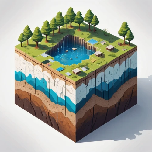 isometric,water resources,artificial islands,dug-out pool,sinkhole,underground lake,floating islands,artificial island,floating island,erosion,water cube,soil erosion,island suspended,underwater landscape,geological phenomenon,landform,terraforming,swim ring,hydroelectricity,water usage,Unique,3D,Isometric