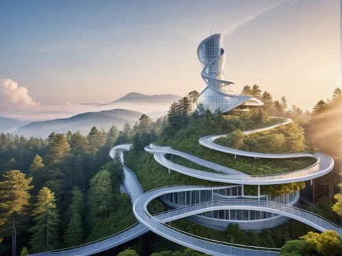 ski jump,ski jumping,futuristic architecture,winding road,winding roads,nordic combined,winding steps,helix,winding staircase,futuristic landscape,road of the impossible,moveable bridge,curvy road sign,sky space concept,electric tower,stairway to heaven,observation tower,online path travel,highway roundabout,dna helix,Photography,General,Realistic