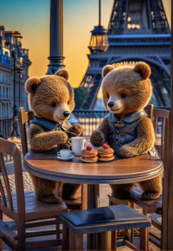 paris cafe,romantic dinner,parisian coffee,dinner for two,romantic scene,romantic night,romantic meeting,st valentin,3d teddy,french food,date night,french tourists,paris,valentine bears,cute cartoon image,afternoon tea,bonjour bongu,loving couple sunrise,teddy bears,french valentine,Photography,General,Fantasy