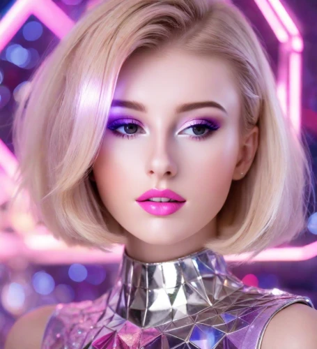 purple and pink,purple,barbie doll,neon makeup,pink-purple,barbie,realdoll,light purple,ultraviolet,lilac,doll's facial features,purple background,pink beauty,violet,purple glitter,women's cosmetics,purple dahlia,airbrushed,cosmetics,purpleabstract