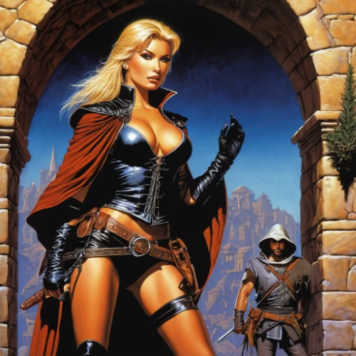 heroic fantasy,swordswoman,massively multiplayer online role-playing game,female warrior,dune 45,sorceress,guards of the canyon,fantasy woman,assassin,dark elf,quarterstaff,femme fatale,huntress,action-adventure game,musketeer,he-man,swordsmen,policewoman,game illustration,a200