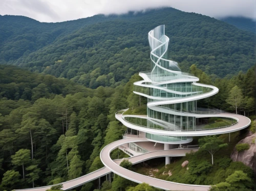 futuristic architecture,helix,japanese architecture,winding steps,winding staircase,futuristic art museum,spiral staircase,spiral,ski jump,winding,spiralling,eco hotel,residential tower,observation tower,bird tower,asian architecture,chinese architecture,electric tower,vertical chess,modern architecture,Photography,General,Realistic