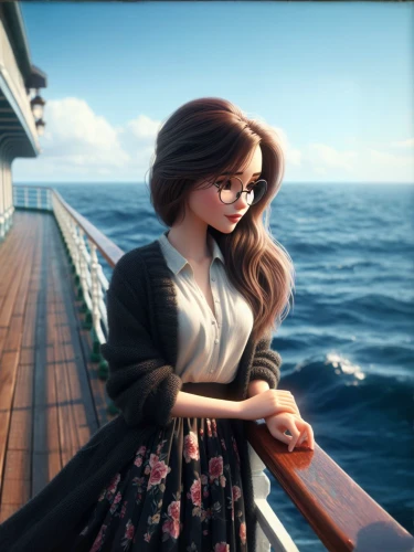 at sea,girl on the boat,princess anna,nautical star,sea fantasy,seafaring,the sea maid,on a yacht,rapunzel,on ship,cruise,ferryboat,seafarer,on the pier,ariel,sea breeze,on board,open sea,boat ride,princess sofia