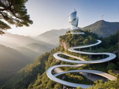 winding steps,winding roads,winding road,road of the impossible,curvy road sign,helix,hairpins,winding,stairway to heaven,ski jumping,spiral,ski jump,steep mountain pass,online path travel,mountain highway,south korea,spiralling,heavenly ladder,choose the right direction,road to nowhere,Photography,General,Realistic
