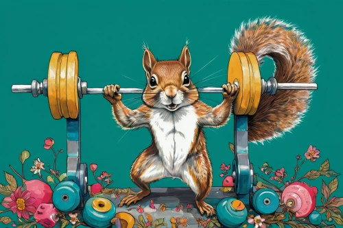 weightlifter,weight lifter,atlas squirrel,squirell,fitness model,personal trainer,dumbbell,chipping squirrel,weightlifting machine,dumbbells,fitness coach,barbell,body-building,workout icons,strength training,fitness professional,weightlifting,the squirrel,weight lifting,fitness room,Illustration,Abstract Fantasy,Abstract Fantasy 04