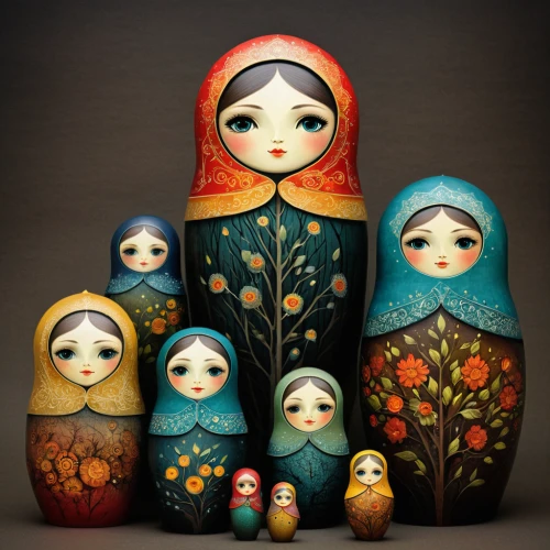 russian dolls,matryoshka doll,nesting dolls,matryoshka,russian doll,nesting doll,matrioshka,babushka doll,porcelain dolls,wooden doll,wooden figures,kokeshi doll,arrowroot family,doll figures,marzipan figures,designer dolls,soapberry family,handmade doll,sewing pattern girls,figurines,Illustration,Abstract Fantasy,Abstract Fantasy 19