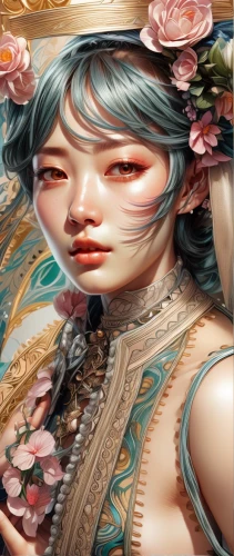 oriental painting,chinese art,amano,oriental girl,oriental princess,rem in arabian nights,meticulous painting,fantasy portrait,japanese art,geisha,geisha girl,japanese floral background,oriental,yi sun sin,eglantine,floral japanese,asian woman,rosa ' amber cover,painter doll,flower painting