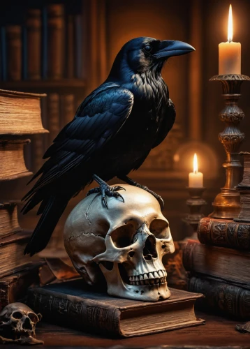 vanitas,corvidae,murder of crows,3d crow,black crow,raven bird,raven sculpture,black raven,reading owl,memento mori,candlemaker,raven,king of the ravens,corvus,ravens,raven rook,dark art,skull bones,bird skull,calling raven,Photography,General,Fantasy