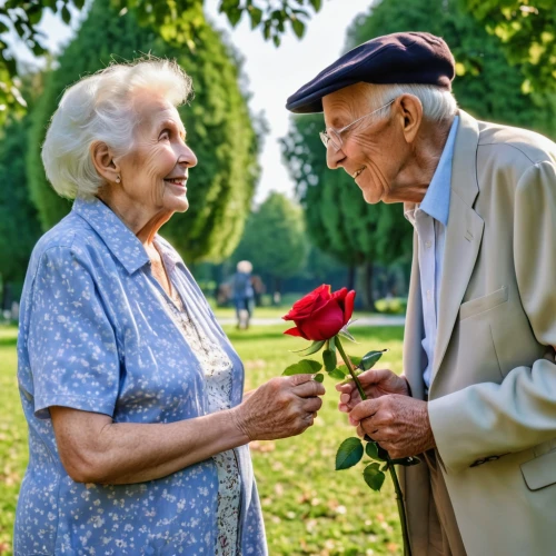 old couple,care for the elderly,elderly people,pensioners,holding flowers,floral greeting,retirement home,couple in love,courtship,couple - relationship,caregiver,elderly,as a couple,grandparents,handing love,love couple,older person,70 years,romantic scene,vintage man and woman,Photography,General,Realistic
