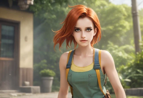 clary,girl in overalls,overalls,clementine,pixie-bob,nami,cute cartoon character,transistor,main character,animated cartoon,maci,vanessa (butterfly),anime 3d,character animation,cinnamon girl,nora,princess anna,croft,cg artwork,3d rendered