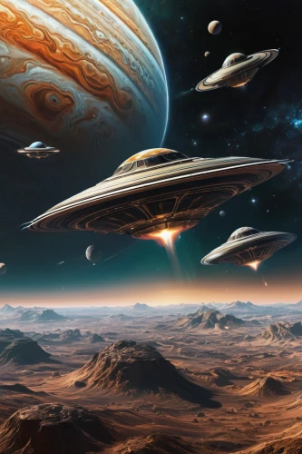 alien planet,futuristic landscape,alien world,space art,space ships,sci fiction illustration,extraterrestrial life,planets,sky space concept,exoplanet,orbiting,spaceships,scifi,planetary system,sci fi,airships,federation,saturn,alien invasion,saturn rings,Conceptual Art,Sci-Fi,Sci-Fi 05