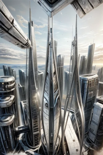 futuristic architecture,skyscapers,futuristic landscape,skycraper,metropolis,skyscraper,tallest hotel dubai,sky space concept,sky city,the skyscraper,tall buildings,skyscrapers,high-rises,skyscraper town,high rises,shard of glass,urbanization,sci fi,solar cell base,sci-fi