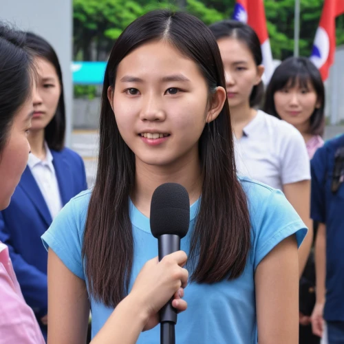 student with mic,tv reporter,ngo hiang,pi mai,the girl's face,girl with speech bubble,malaysia student,vietnam vnd,asian,primary school student,miss vietnam,asian semi-longhair,shenzhen vocational college,kaew chao chom,ho chi minh,su yan,siu mei,fridays for future,azerbaijan azn,samcheok times editor,Photography,General,Realistic