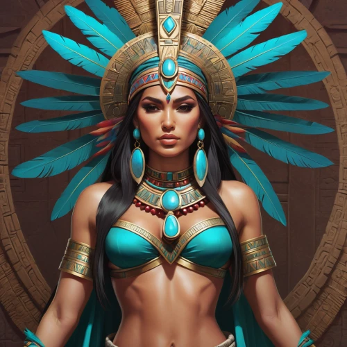 cleopatra,ancient egyptian girl,warrior woman,pharaonic,ancient egyptian,egyptian,priestess,horus,ancient egypt,female warrior,headdress,pocahontas,aztec,ancient costume,fantasy art,pharaoh,artemisia,shamanic,indian headdress,sphinx pinastri,Conceptual Art,Fantasy,Fantasy 03