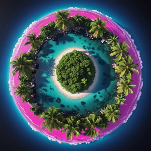 floating islands,floating island,atoll,little planet,terraforming,earth fruit,planet eart,artificial islands,tropical island,small planet,artificial island,planet,uninhabited island,globule,tropical tree,biome,circular,corona virus,swim ring,circle around tree,Photography,General,Realistic