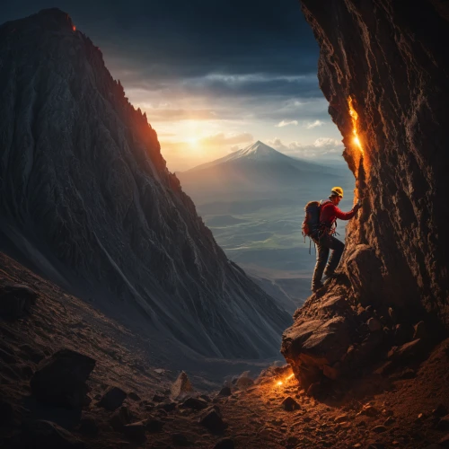 alpine climbing,mountain guide,free solo climbing,mountaineering,rock climbing,rockclimbing,mountaineer,mountain rescue,rock climber,mountain sunrise,mountain climber,mountain climbing,climbing to the top,photo manipulation,mountain hiking,alpine crossing,mountaineers,splendor notch,via ferrata,the spirit of the mountains,Photography,General,Fantasy