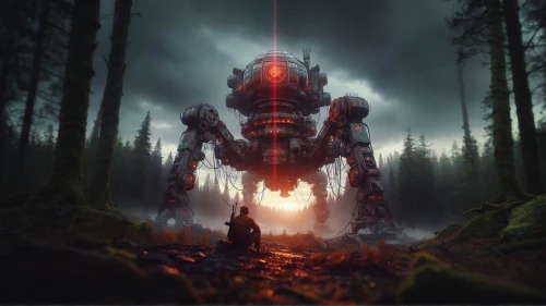 mech,mecha,bolt-004,sci fiction illustration,photomanipulation,game art,digital compositing,war machine,fantasy picture,neottia nidus-avis,dreadnought,game illustration,the forest fell,the wanderer,bot,robot icon,photo manipulation,anomaly,humanoid,droid