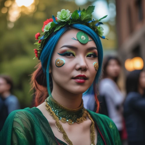 asian costume,vietnamese woman,the festival of colors,asian woman,mulan,fairy peacock,vietnamese,pachamama,face paint,anahata,indonesian women,costume festival,faerie,avatar,asian culture,tibetan,extinction rebellion,oriental princess,fae,azerbaijan azn,Photography,General,Realistic