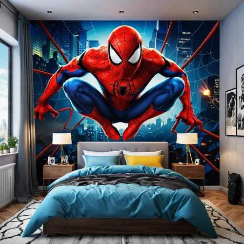 duvet cover,boy's room picture,spider man,spider-man,spiderman,wall sticker,great room,spider the golden silk,superhero background,wall decoration,sleeping room,kids room,wall painting,wall decor,wall paint,spider,wall art,children's bedroom,bedding,bed linen,Photography,General,Realistic
