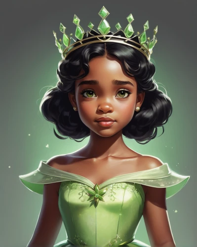 tiana,rosa 'the fairy,linden blossom,rosa ' the fairy,princess crown,tiara,princess sofia,moana,crown render,spring crown,digital painting,a princess,jade,emerald,fairy tale character,fantasy portrait,caerula,fairy queen,jasmine blossom,jasmine,Conceptual Art,Fantasy,Fantasy 21