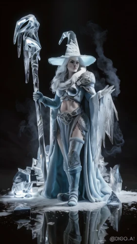 ice queen,the snow queen,blue enchantress,ice princess,father frost,sorceress,icemaker,water glace,ice crystal,white rose snow queen,suit of the snow maiden,mage,winterblueher,fantasy art,hoarfrost,witch's hat icon,fantasy picture,summoner,white walker,witch