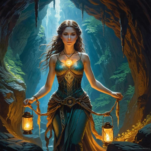 sorceress,blue enchantress,light bearer,the enchantress,priestess,fantasy picture,fantasy art,fantasy portrait,torchlight,druid,fantasy woman,mystical portrait of a girl,lantern,zodiac sign libra,candlemaker,heroic fantasy,light of night,torch-bearer,illuminate,faerie,Illustration,Realistic Fantasy,Realistic Fantasy 03