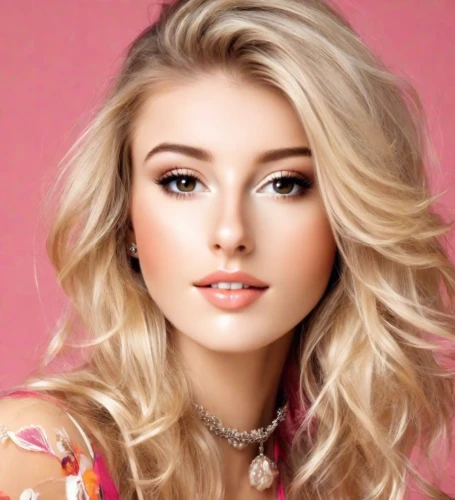beautiful young woman,pink beauty,lycia,barbie,cool blonde,pretty young woman,romantic look,beautiful face,barbie doll,airbrushed,pink background,blonde girl,model beauty,blonde woman,blond girl,eurasian,beautiful woman,young beauty,beautiful model,pompadour