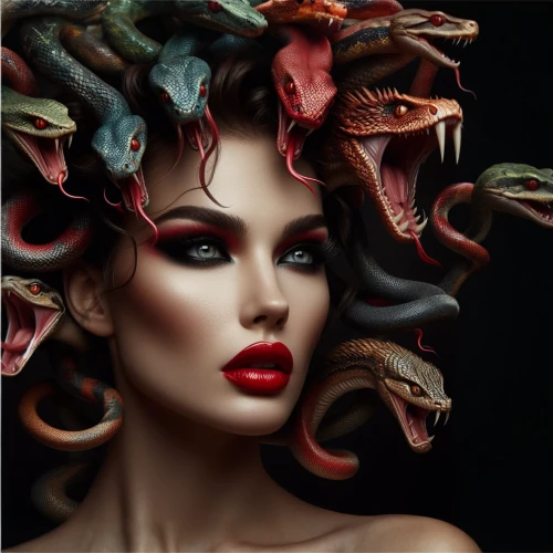 reptilian,surrealism,serpent,reptiles,hippocampus,fantasy art,reptilians,man-eater,crocodile woman,medusa,splendens,surrealistic,creatures,predation,photo manipulation,photoshop manipulation,photomanipulation,reptilia,fractalius,gorgon