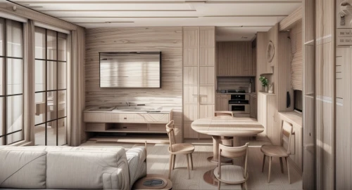 railway carriage,kitchen design,wooden sauna,inverted cottage,3d rendering,shipping container,small cabin,kitchenette,japanese-style room,room divider,cabin,modern kitchen interior,wooden windows,houseboat,scandinavian style,render,modern kitchen,kitchen interior,archidaily,cabinetry