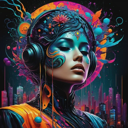 listening to music,music player,music background,electronic music,music,cyberpunk,psychedelic art,echo,audiophile,audio player,electronic,musical background,headphone,music is life,sci fiction illustration,headphones,world digital painting,neon body painting,trance,electro,Photography,Artistic Photography,Artistic Photography 05
