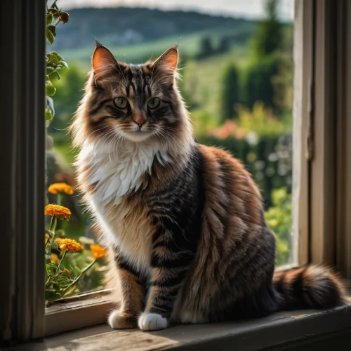 norwegian forest cat,siberian cat,maincoon,british longhair cat,domestic long-haired cat,american curl,american bobtail,cat european,british longhair,red tabby,kurilian bobtail,british semi-longhair,calico cat,cat image,european shorthair,domestic cat,breed cat,cute cat,window curtain,domestic short-haired cat,Photography,General,Fantasy