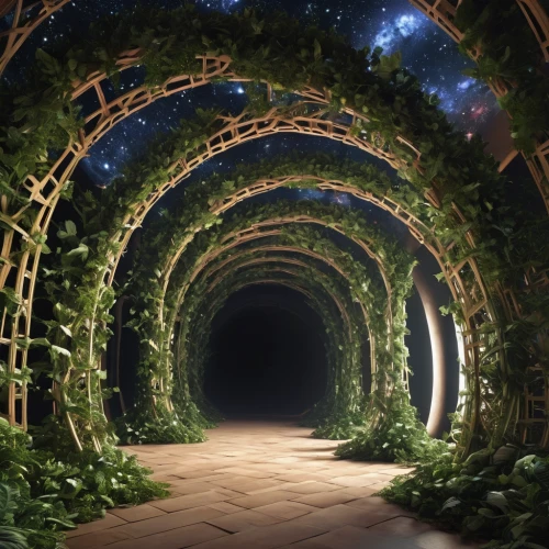 tunnel of plants,plant tunnel,stargate,wall tunnel,enchanted forest,to the garden,the mystical path,heaven gate,semi circle arch,tunnel,fractal environment,aaa,pathway,walkway,fairy forest,secret garden of venus,portals,garden of plants,wormhole,garden of eden,Photography,General,Realistic