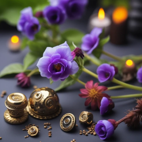 tea flowers,flowers png,periwinkles,edible flowers,flower essences,snail shells,japanese anemones,dried flowers,purple and gold,gold and purple,still life photography,flower background,paper flower background,jewelry florets,aromas,flowers in wheel barrel,vintage flowers,trinkets,autumn jewels,wood and flowers,Photography,General,Realistic