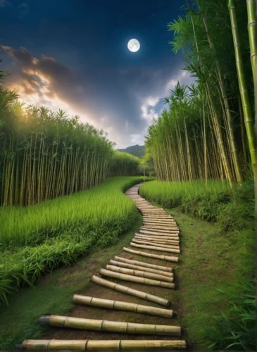 bamboo forest,wooden path,the mystical path,pathway,hiking path,landscape background,the path,forest path,aaa,the way of nature,tree lined path,wooden bridge,the way,green landscape,path,wooden track,forest landscape,tree top path,green forest,online path travel