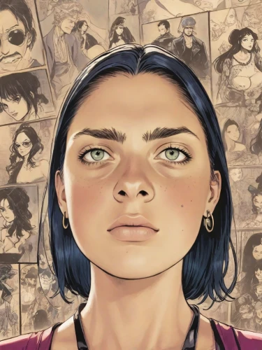 the girl's face,rosa ' amber cover,clementine,girl with speech bubble,head woman,clove,detail shot,comic book,the girl,comic character,veronica,lena,portrait background,cover,game illustration,sci fiction illustration,girl portrait,woman face,main character,frida