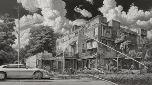 pencil drawings,pencil drawing,pencil art,chalk drawing,charcoal drawing,pencil and paper,david bates,graphite,fire escape,steve medlin,apartment house,charcoal pencil,post-apocalyptic landscape,rear window,1955 montclair,bill woodruff,the haunted house,sci fiction illustration,charcoal nest,apartment block,Art sketch,Art sketch,Ultra Realistic