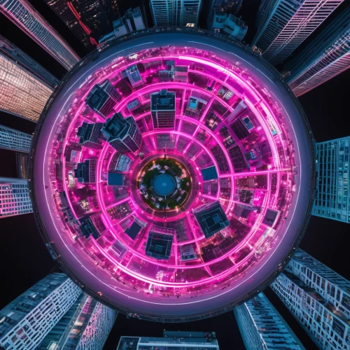 cyclocomputer,cyberspace,panopticon,cyberpunk,futuristic,plasma bal,scifi,kaleidoscope,matrix,cyber,techno color,electron,panoramical,hub,computer art,sci-fi,sci - fi,torus,radial,futuristic landscape,Photography,General,Realistic