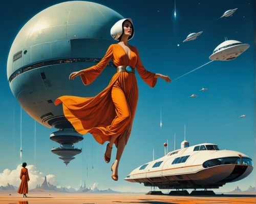 sci fiction illustration,heliosphere,airships,space tourism,atomic age,airship,science fiction,traveller,sci fi,science-fiction,lunar prospector,scifi,sci-fi,sci - fi,air ship,travelers,voyage,transistor,art deco woman,traveler,Conceptual Art,Sci-Fi,Sci-Fi 17