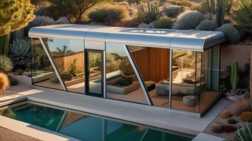 mid century house,cubic house,mid century modern,pool house,dunes house,dog house frame,mirror house,dog house,landscape design sydney,structural glass,roof landscape,transparent window,glass roof,smart home,cabana,smart house,inverted cottage,3d rendering,palm springs,summer house,Photography,General,Natural