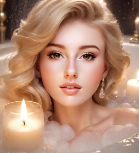 romantic portrait,romantic look,bath oil,white rose snow queen,bath with milk,candlelights,fantasy portrait,the blonde in the river,the snow queen,the girl in the bathtub,ice princess,milk bath,natural cosmetic,bath white,women's cosmetics,mystical portrait of a girl,scent of jasmine,gardenia,candlelight,beauty face skin