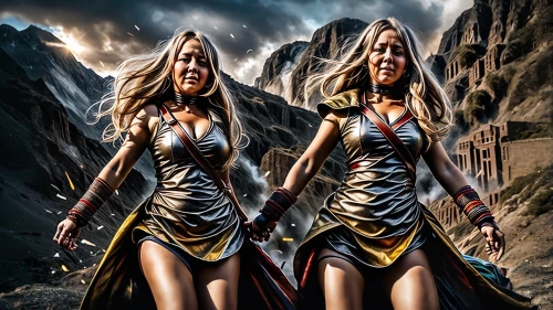angels of the apocalypse,athena,guards of the canyon,golden ritriver and vorderman dark,loreley,female warrior,celtic woman,warrior woman,thracian,priestess,sorceress,digital compositing,norse,celtic queen,valhalla,runes,tour to the sirens,callisto,vikings,cybele