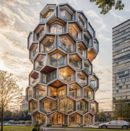 building honeycomb,honeycomb structure,cubic house,honeycomb grid,honeycomb,hexagonal,lattice windows,kirrarchitecture,bee hive,bee house,hex,dodecahedron,the hive,modern architecture,cubic,cube house,outdoor structure,futuristic architecture,arhitecture,hexagon,Architecture,General,Modern,Functional Sustainability 1