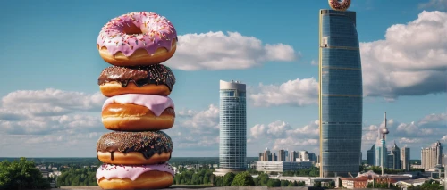 donut illustration,doughnuts,donuts,donut drawing,doughnut,donut,twin tower,frankfurter würstchen,animal tower,pudong,chucas towers,stack cake,totem pole,shanghai,giant schirmling,3d rendering,size comparison,koeksister,twin towers,tianjin,Photography,General,Realistic