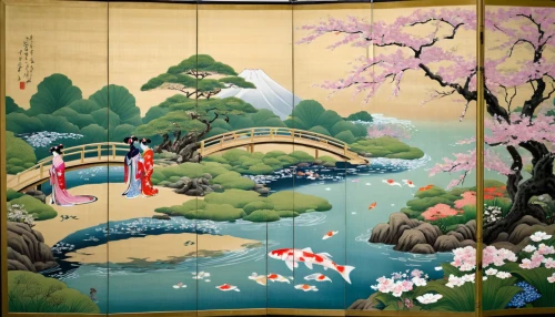 japanese art,oriental painting,japanese floral background,japan landscape,japanese-style room,japanese background,floral japanese,cool woodblock images,japan,japanese culture,the japanese tree,japan garden,chinese art,honzen-ryōri,japan pattern,tea ceremony,ryokan,tsukemono,japanese icons,kimono fabric,Illustration,Japanese style,Japanese Style 18