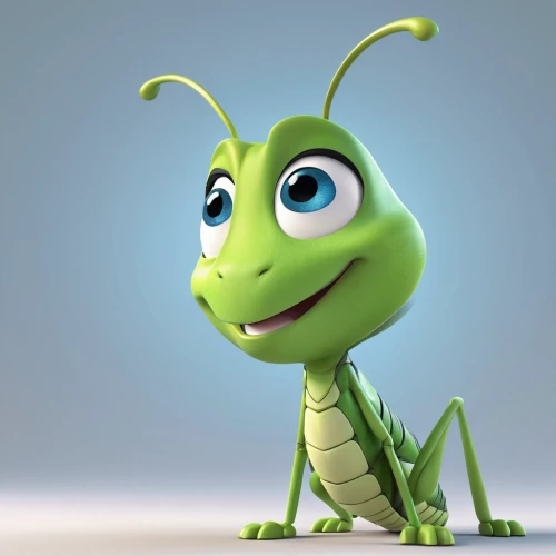 jiminy cricket,grasshopper,insect,muroidea,insects,mantidae,mantis,cute cartoon character,cricket-like insect,ant,entomology,praying mantis,gecko,weevil,katydid,aaa,spike,madagascar,bee,artificial fly,Unique,3D,3D Character
